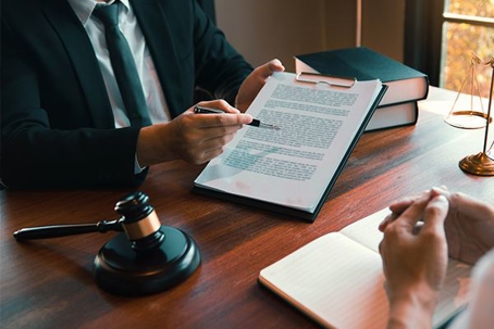 Lawyer doing paperwork